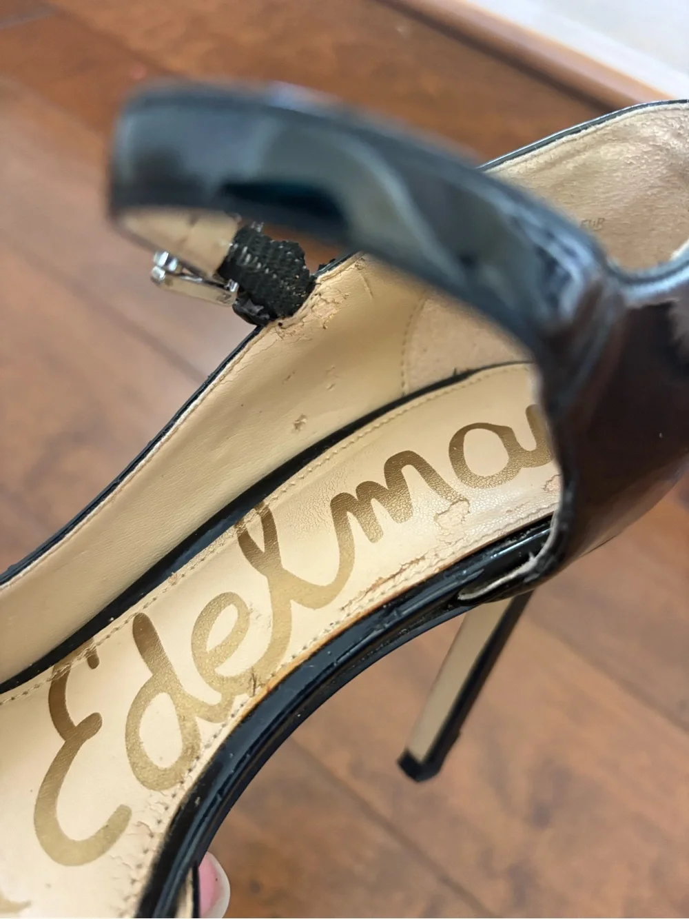 Sam Edelman Black Patent Leather Pointed Toe Pumps Stiletto Heels (Sz 5)